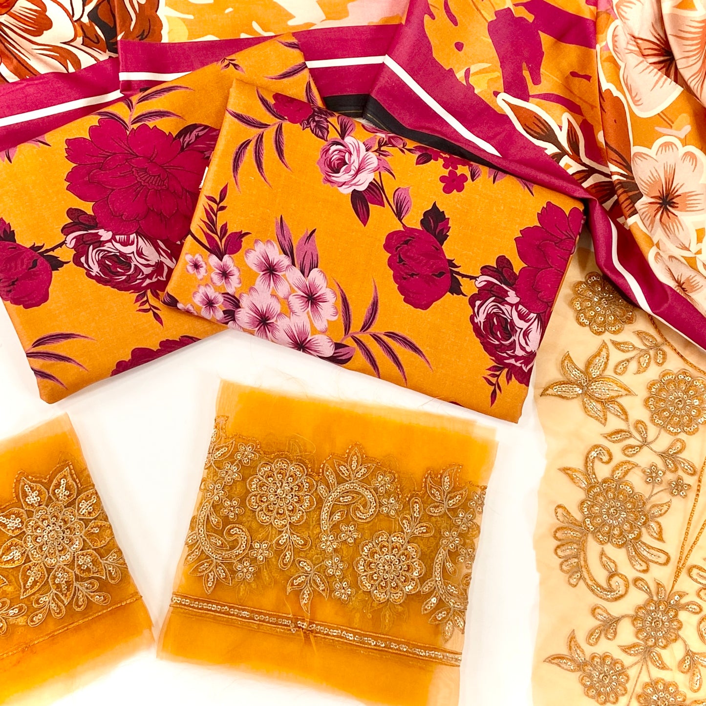 Baroque Printed Linen With Emb Patches 3PC