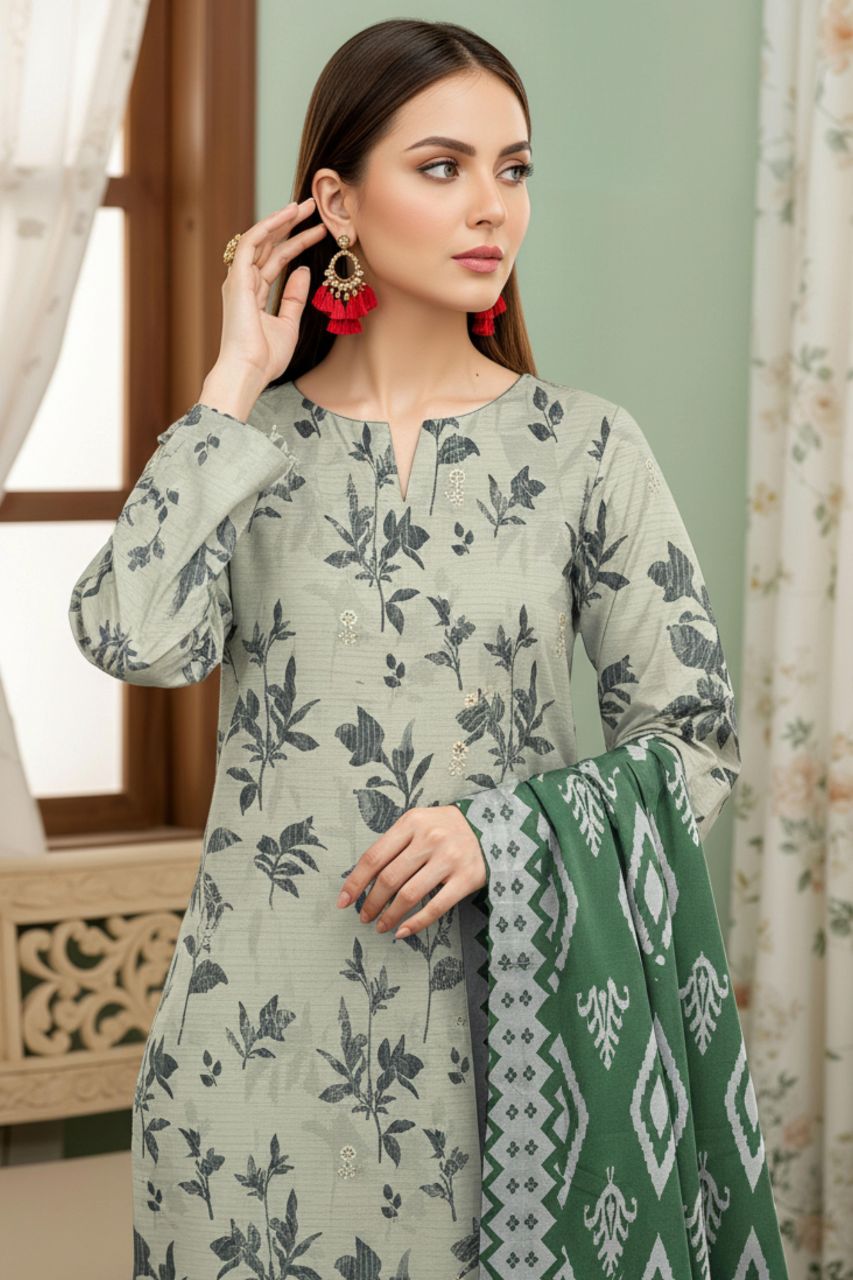 Seerat By Tawakkal Digital Printed & Emb Lawn 3PC