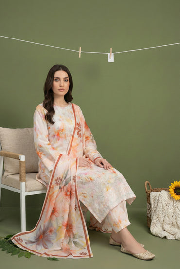 Shajar By Anaya Noor Printed & Emb Chickenkari Lawn 3PC