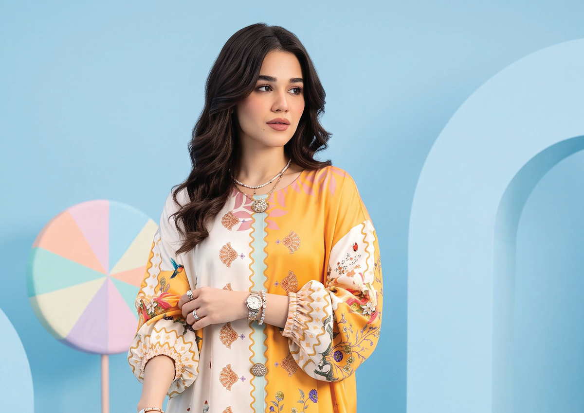 Zesh Winter Essential Printed Silk 2PC