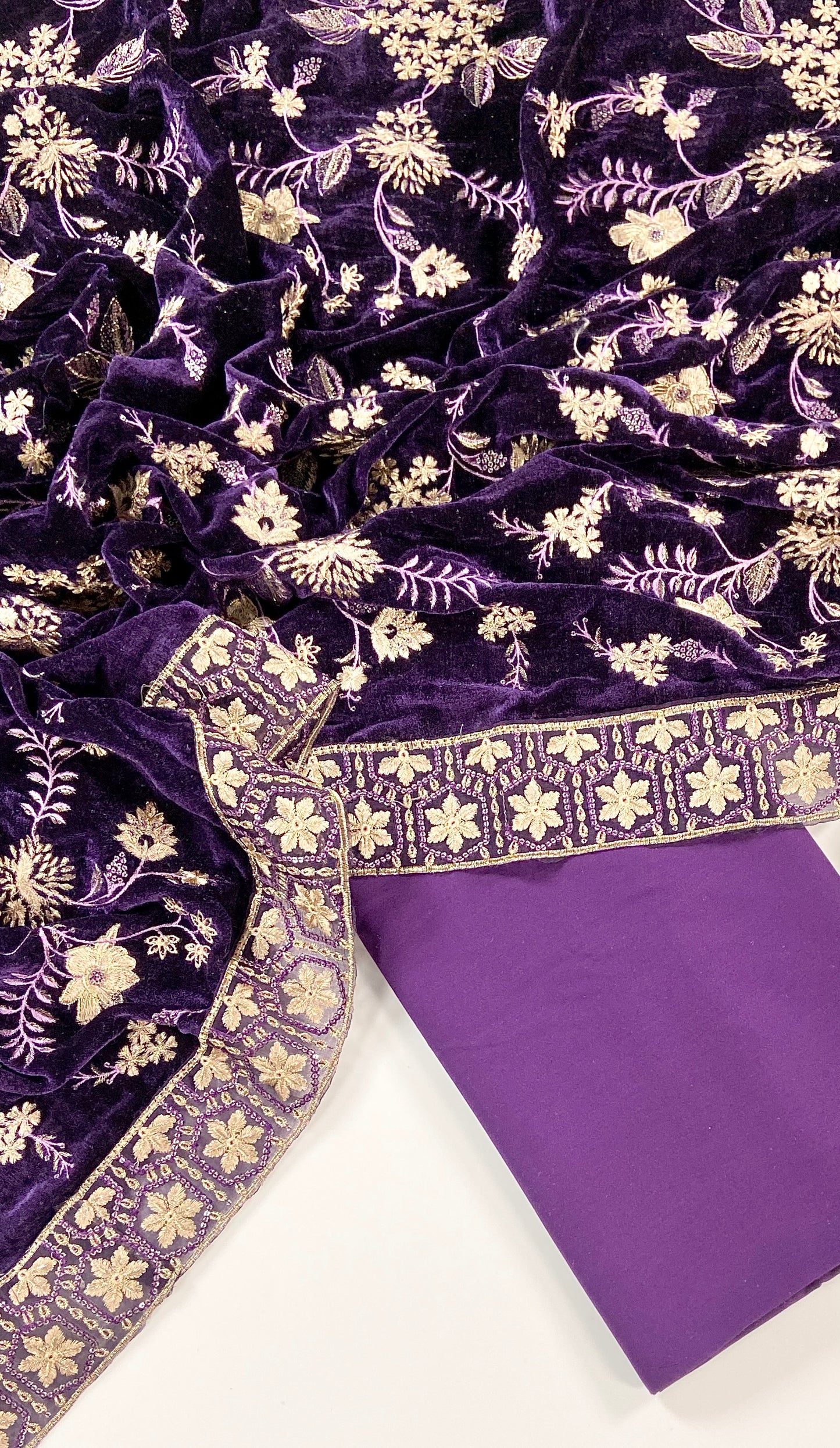 Maria B Dhanak with Emb Velvet Shawl 3PC