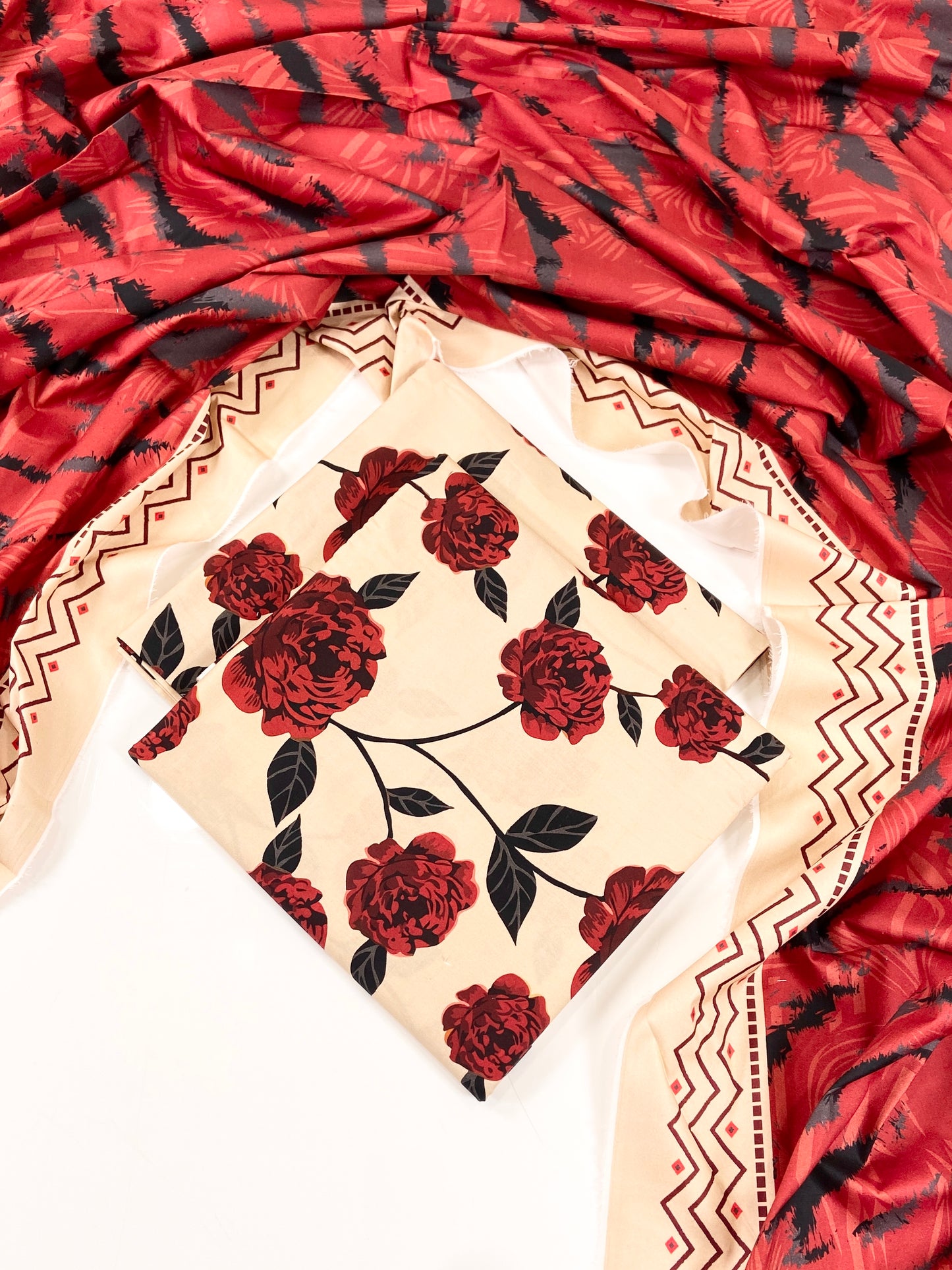 Mix Brand German Linen Printed 3PC