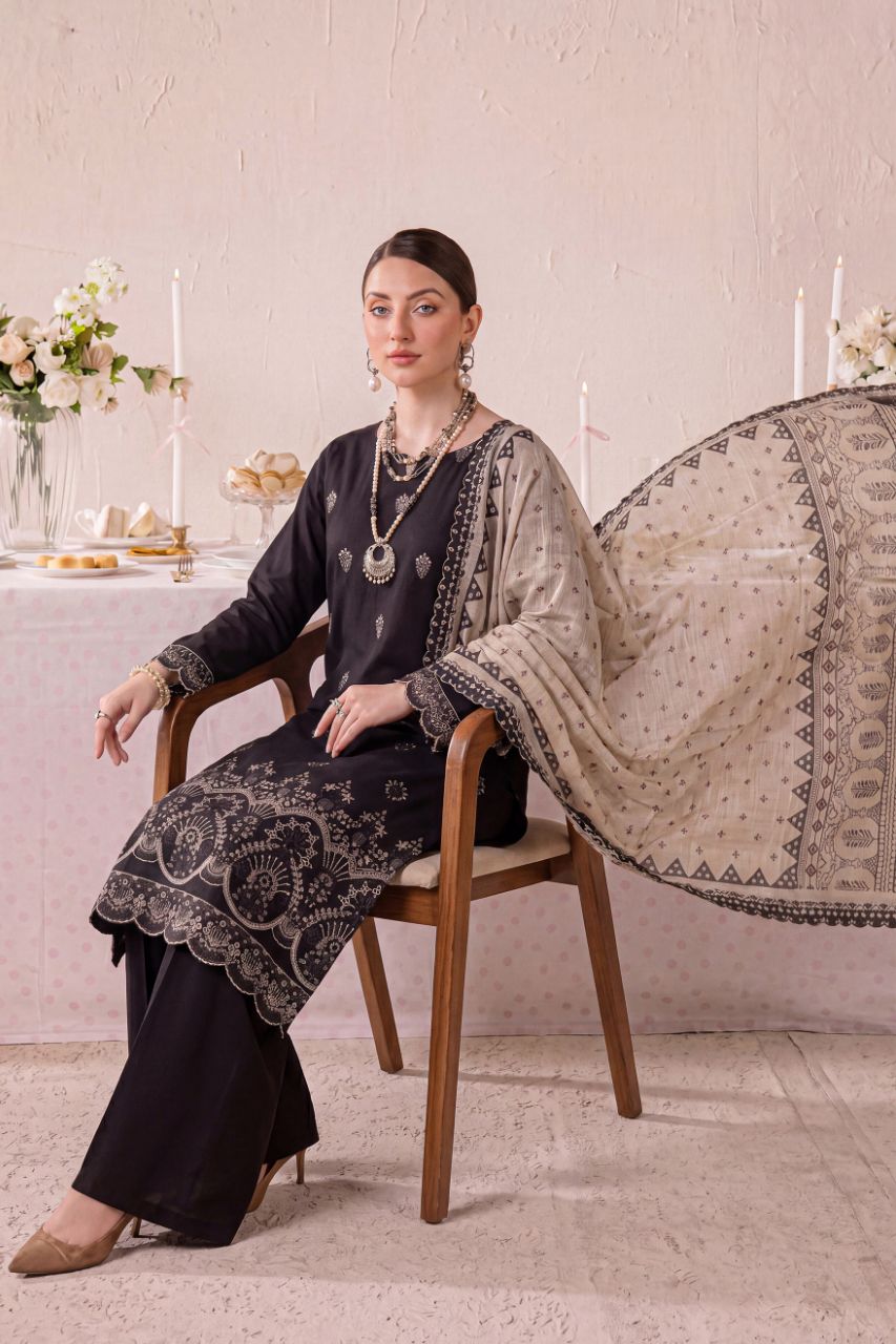 Morocco By Anaya Noor Emb Chickenkari Lawn 3PC