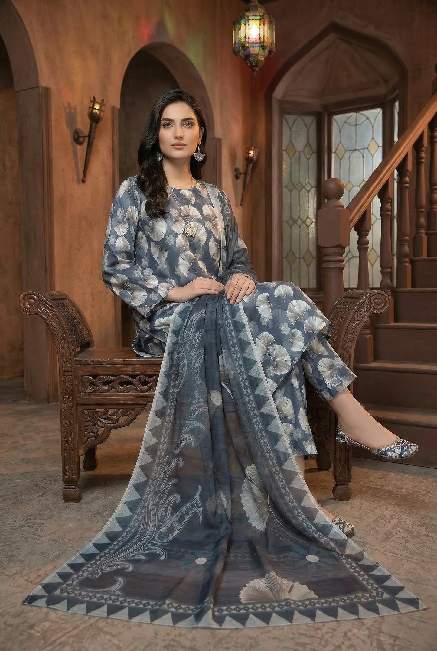Shajar Noor Digital Printed Lawn 3PC