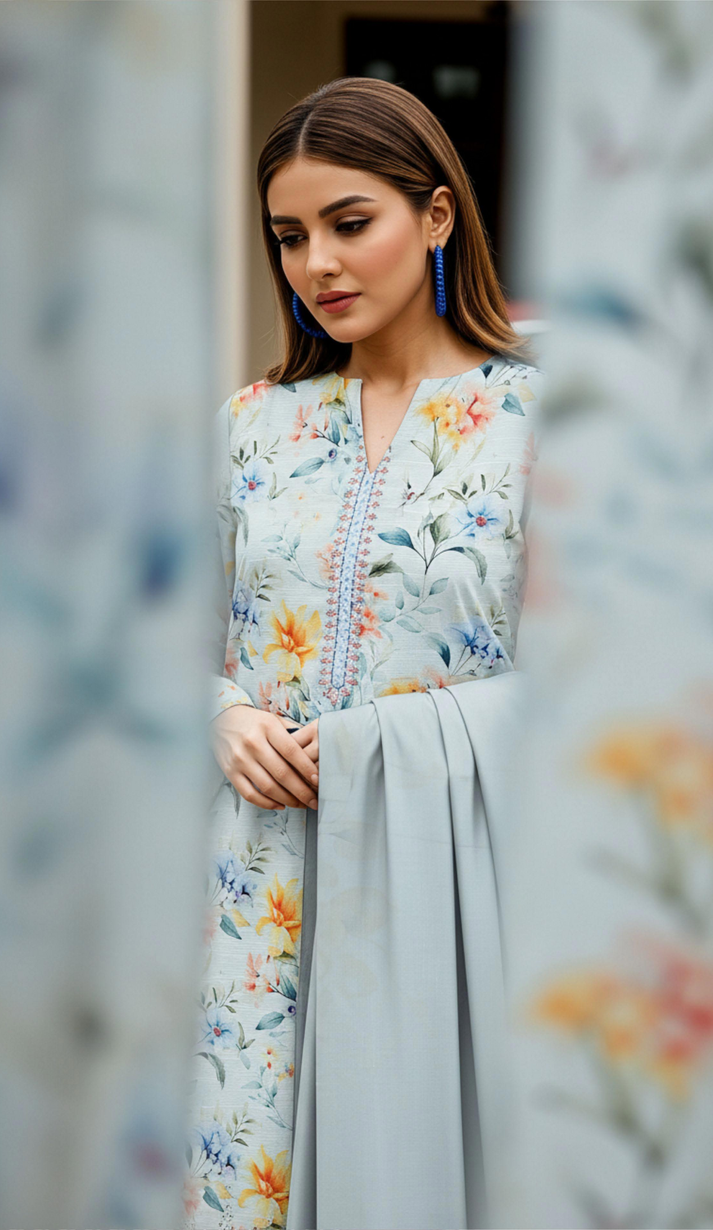 Tawakkal Digital Printed & Emb Lawn 3PC