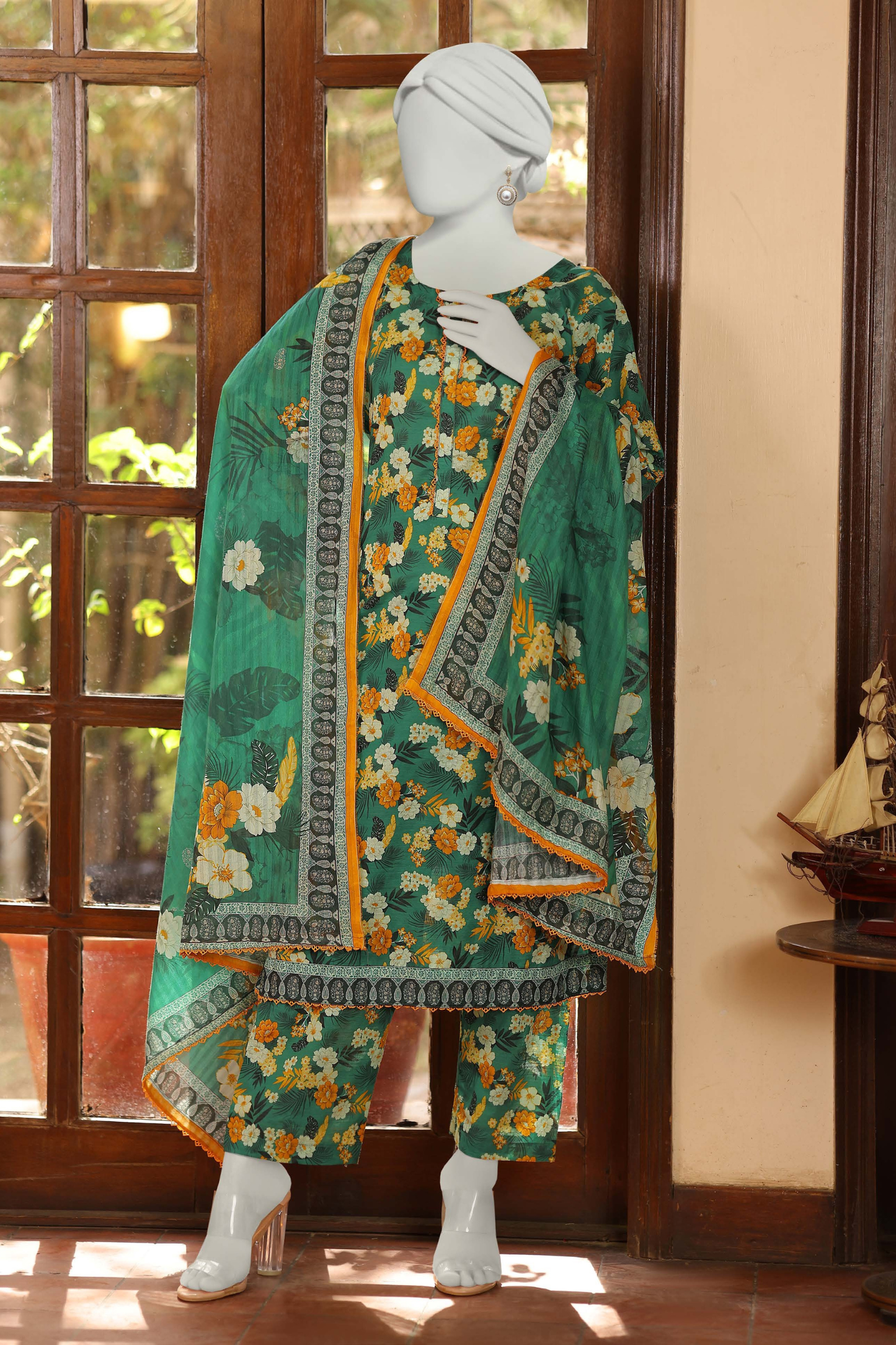 Almeerah Vol-3 Digital Printed Stripe Dora 3PC
