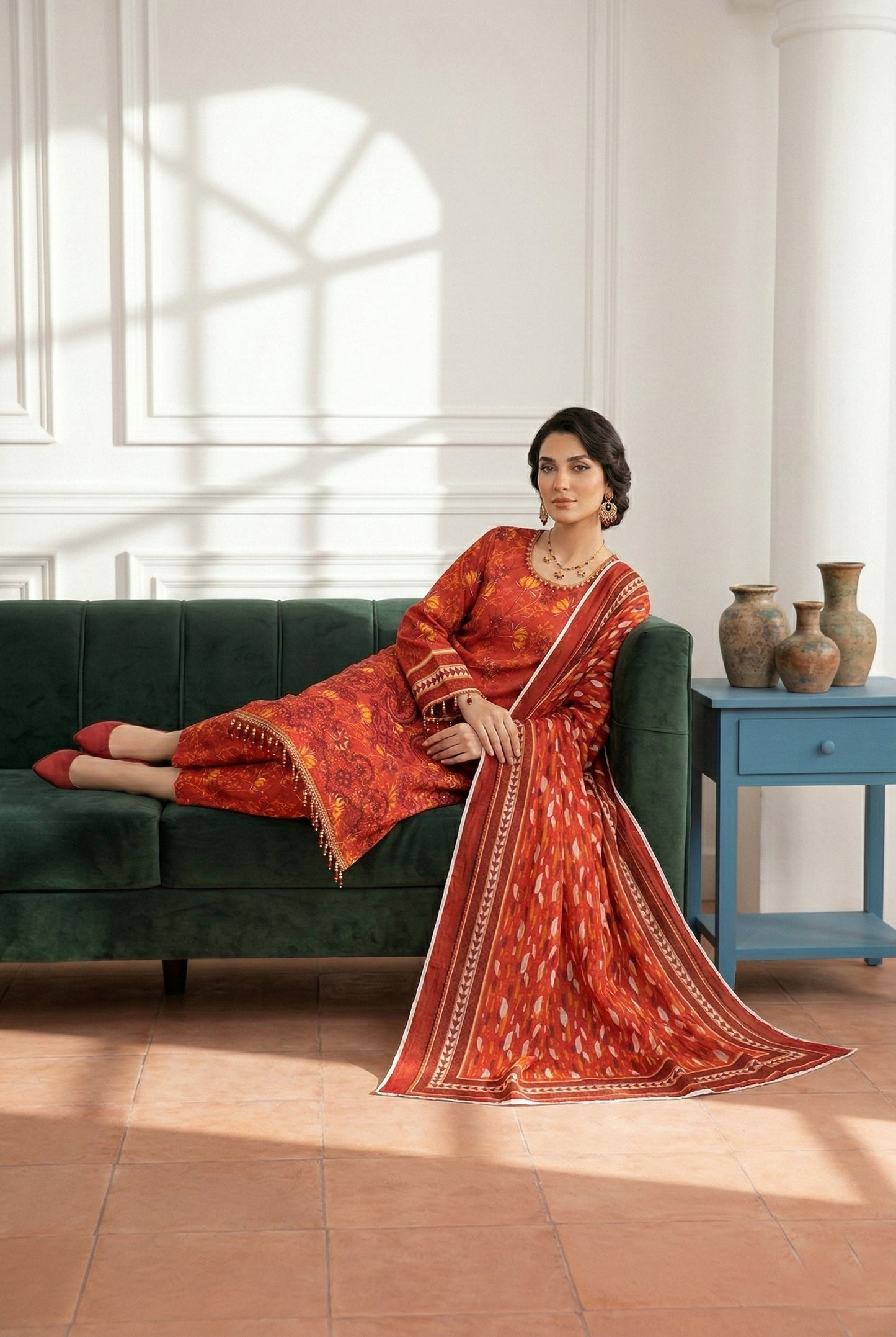 Angan By Anaya Noor Emb & Printed Lawn 3PC