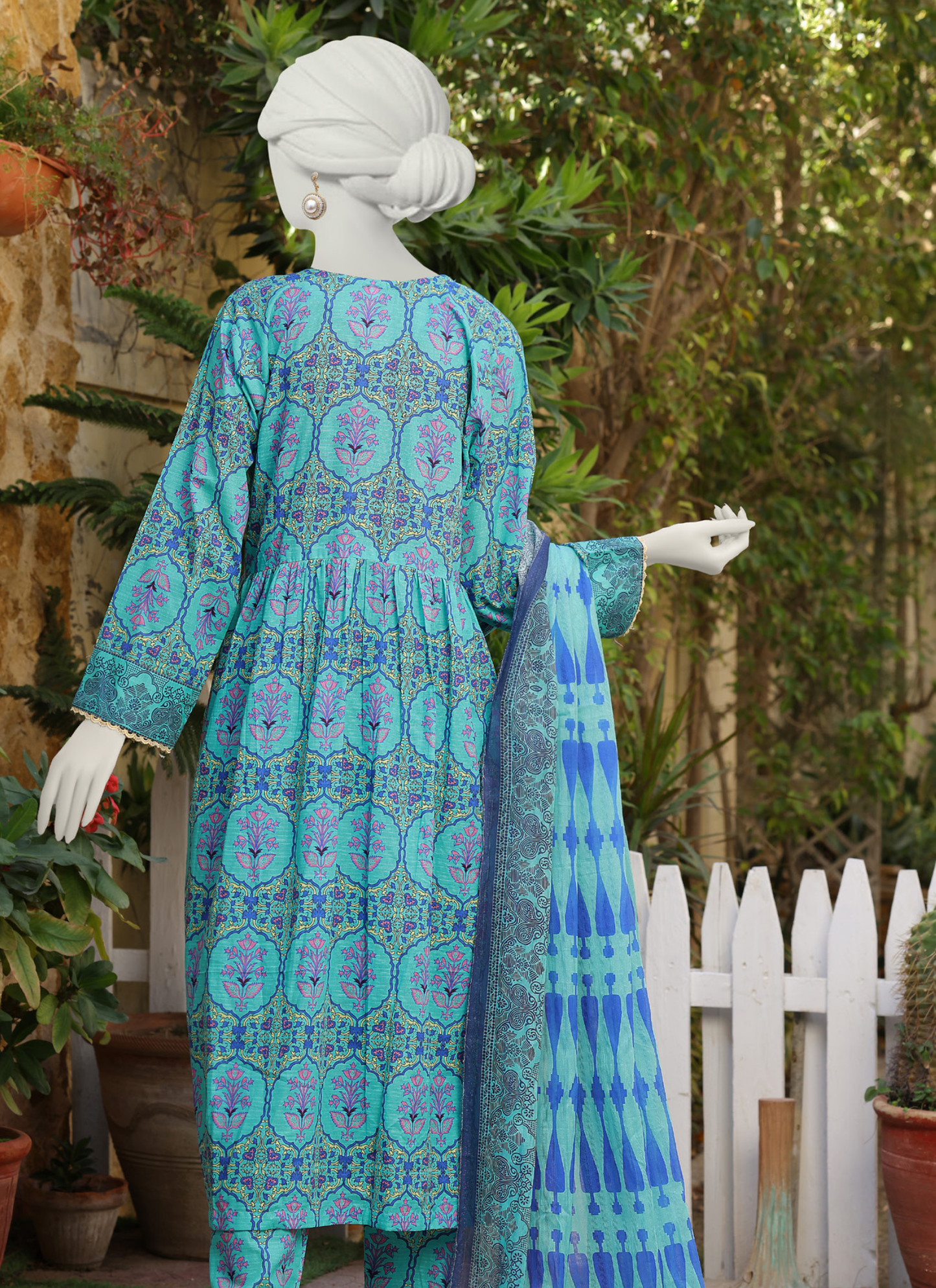 Almeerah Digital Printed Stripe Dora 3PC