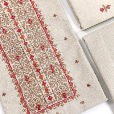Bareeze White Embroidered Khaddar 3PC