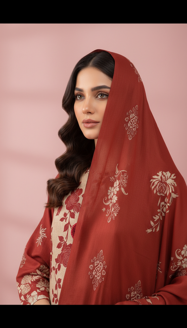 Moneva By Anaya Noor Digital Printed Chickenkari Lawn 3PC