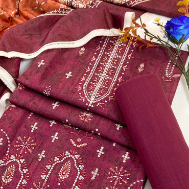Anaya Noor Winter 2026 Plain Emb Khaddar 3PC