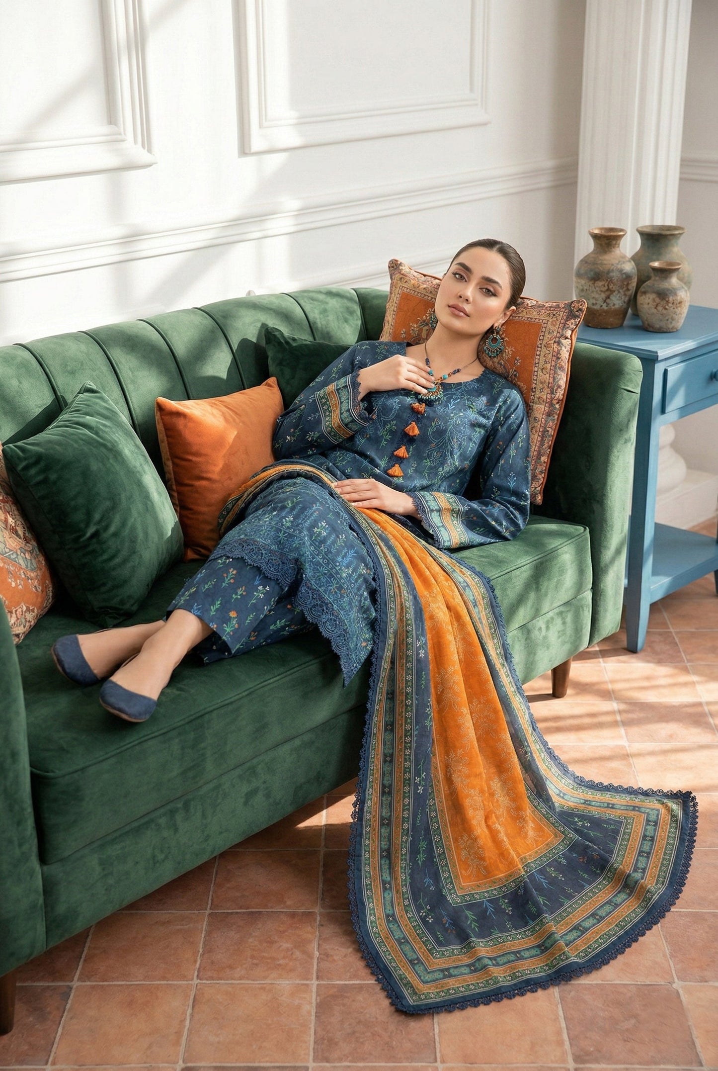 Angan By Anaya Noor Emb & Printed Lawn 3PC