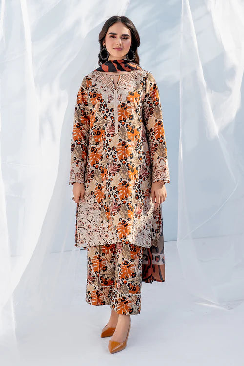 Baroque All Over Digital Printed Lawn 3PC