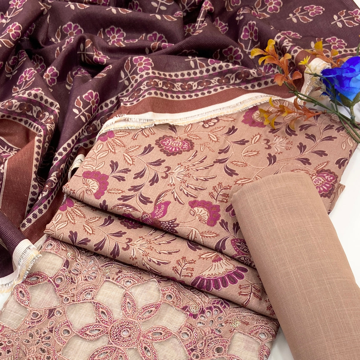 Anaya Noor Printed & Emb Khaddar 3PC