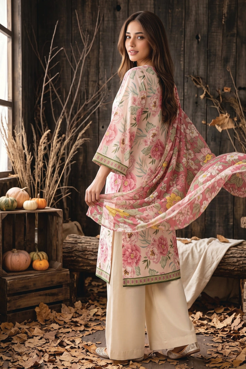Zesh Digital Printed Linen Viscose 3PC