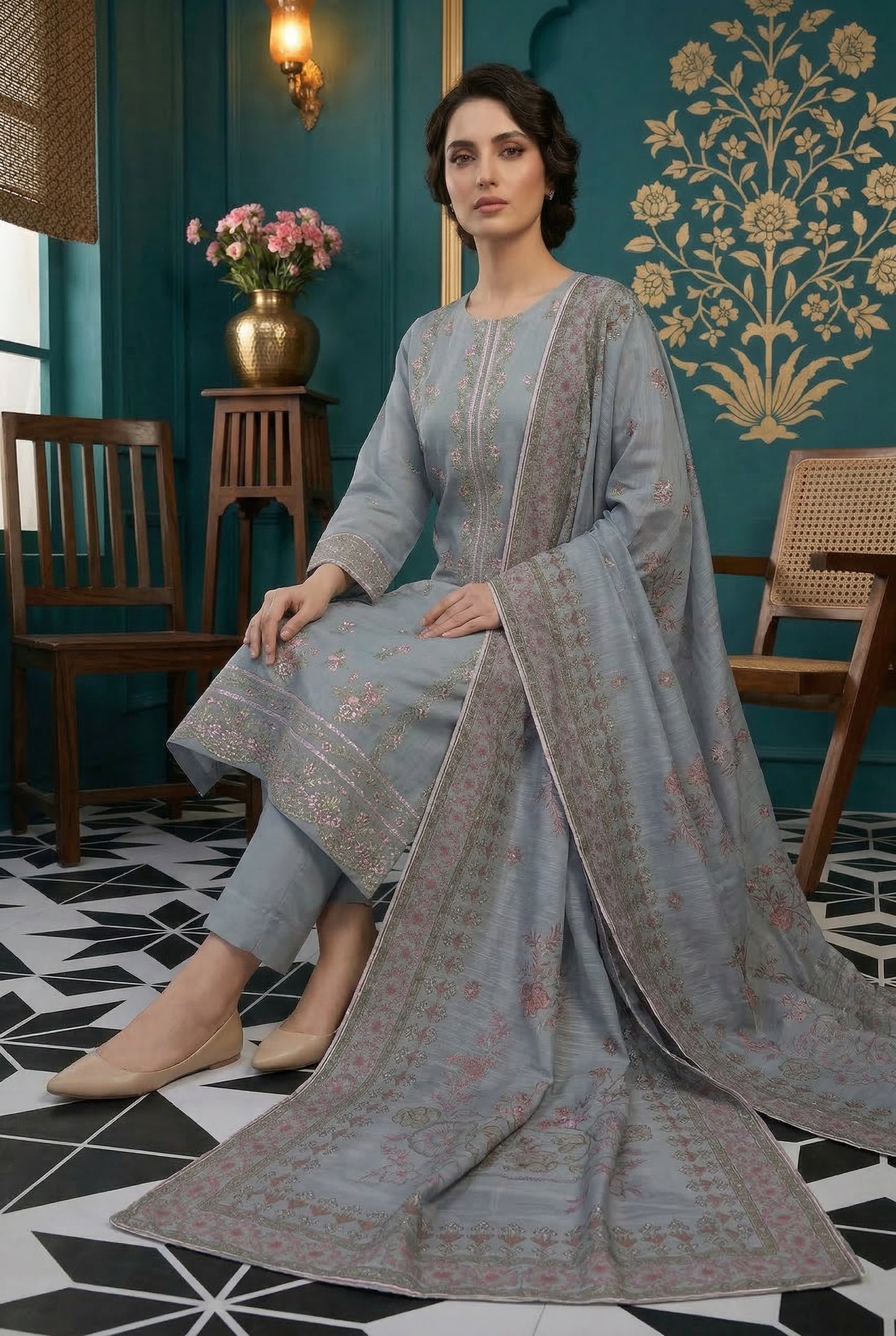 Shangrila By Anaya Noor Emb Baroshia Lawn 3PC