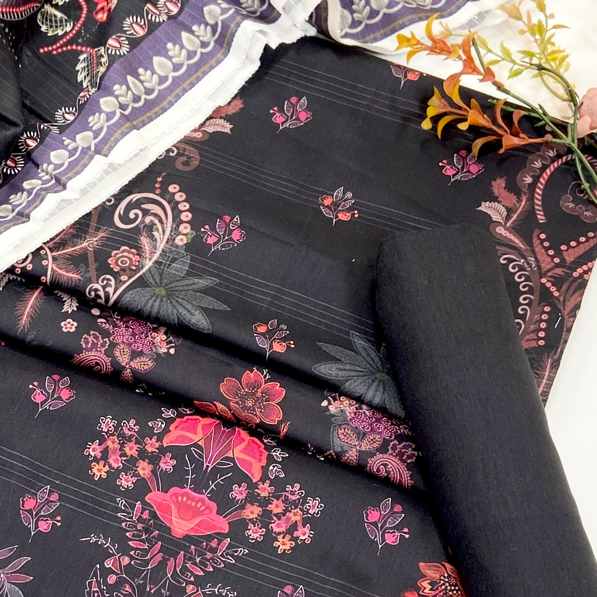 Zesh Printed Velvet Dora Viscose 3PC