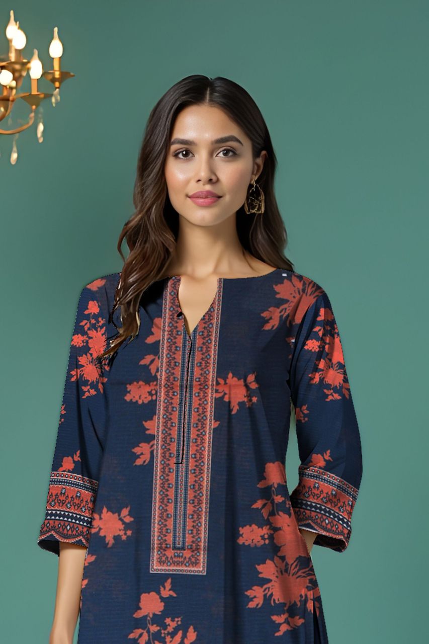 Wania Gold Premium Digital Printed Bana Dora Lawn 2PC