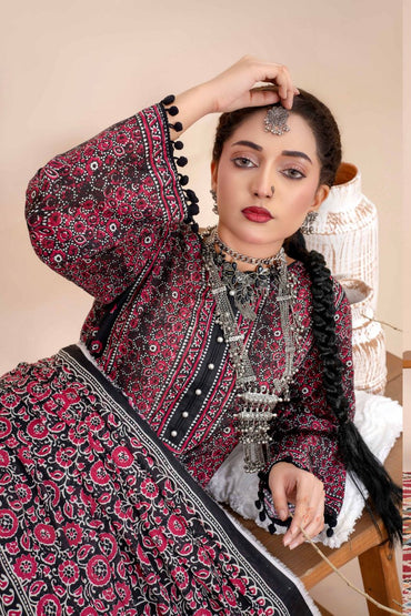 Ajrak By Premium Digital Printed Lawn 3PC
