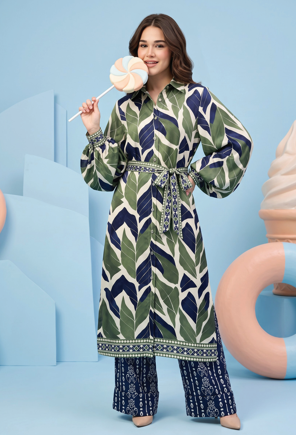 Zesh Winter Essential Printed Silk 2PC