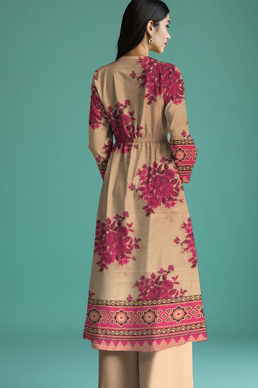 Wania Gold Premium Digital Printed Bana Dora Lawn 2PC