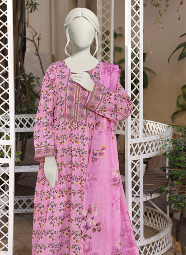 Almeerah Digital Printed Stripe Dora 3PC