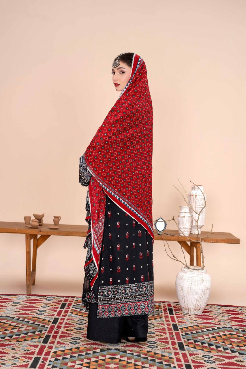 Ajrak By Premium Digital Printed Lawn 3PC