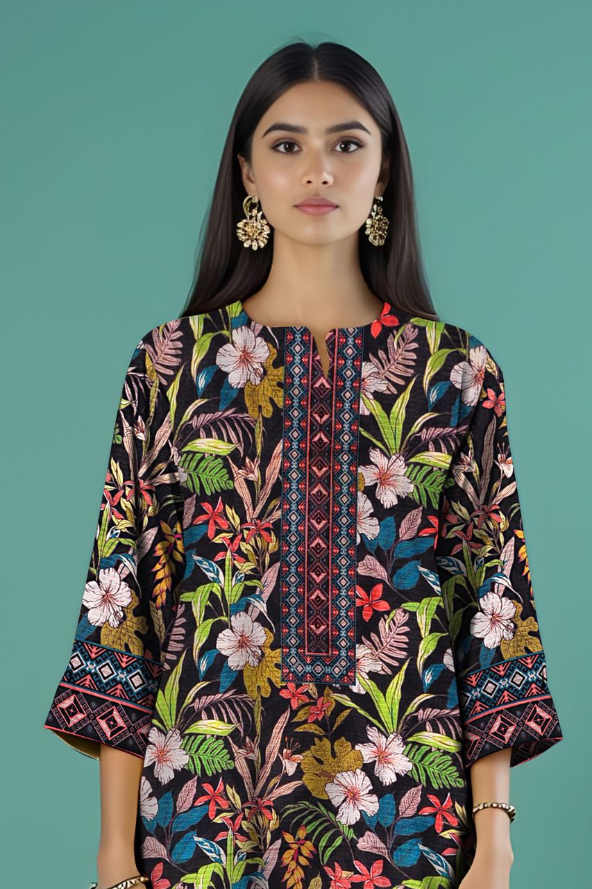 Wania Gold Premium Digital Printed Bana Dora Lawn 2PC