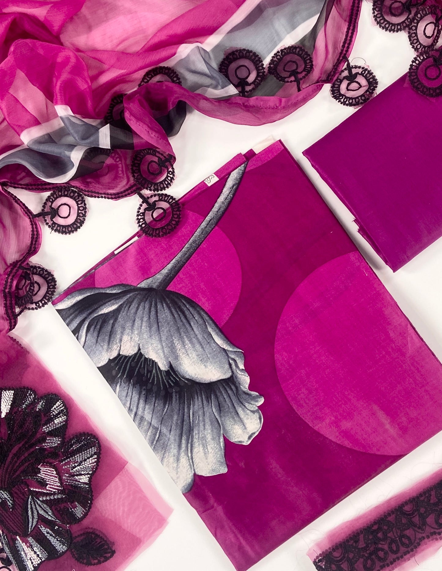 M.Prints By Maria B Digital Printed Lawn With Emb Patti 3PC