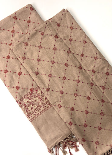 Embroidered Pashmina Jacquard Shawl