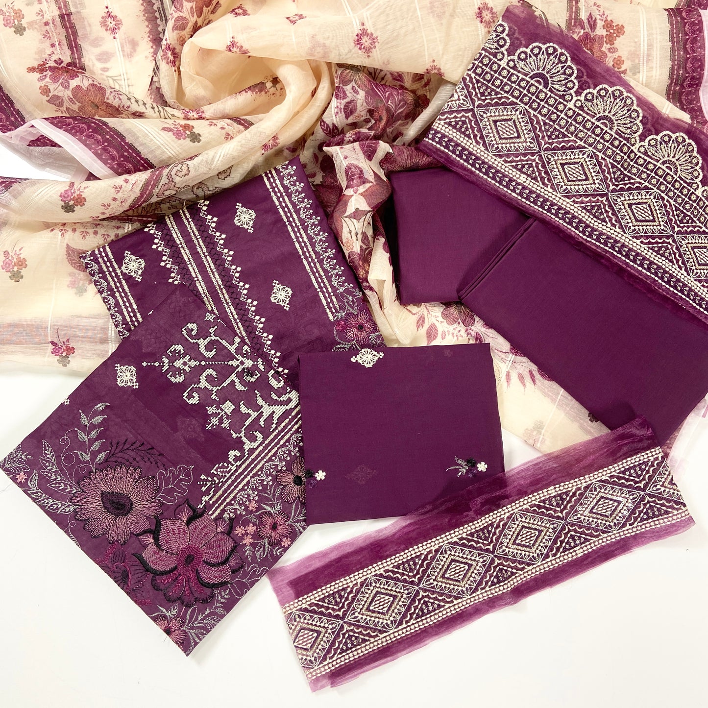 Zarqash Emb Luxury Cambric With Patches