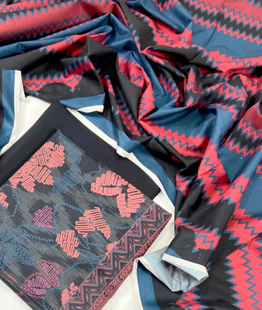 Sapphire Digital Printed Linen 3-PC