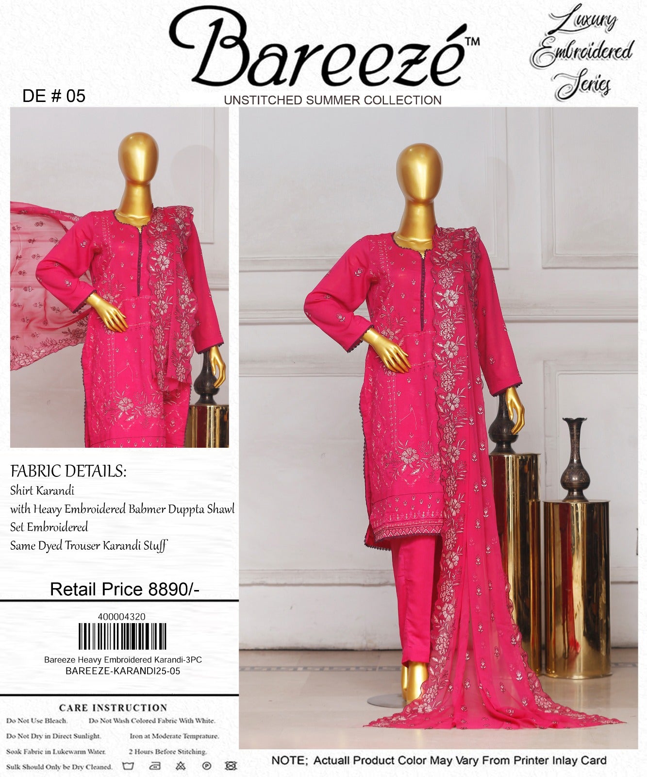 Bareeze Heavy Embroidered Karandi 3-PC