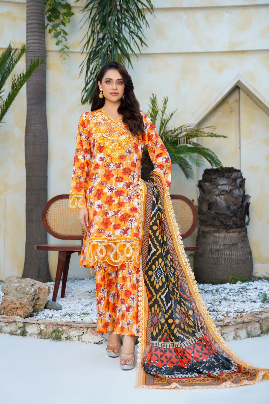 Dastoor By Anaya Noor Digital Printed Cambric With Patches 3-PC