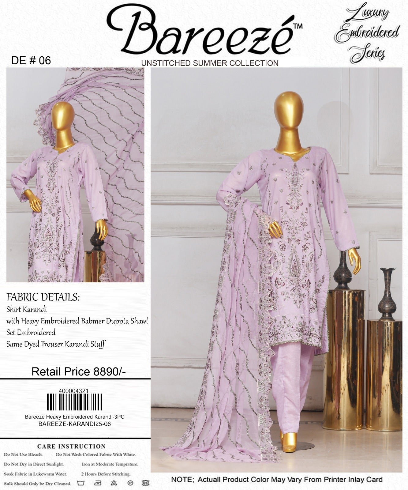 Bareeze Heavy Embroidered Karandi 3-PC