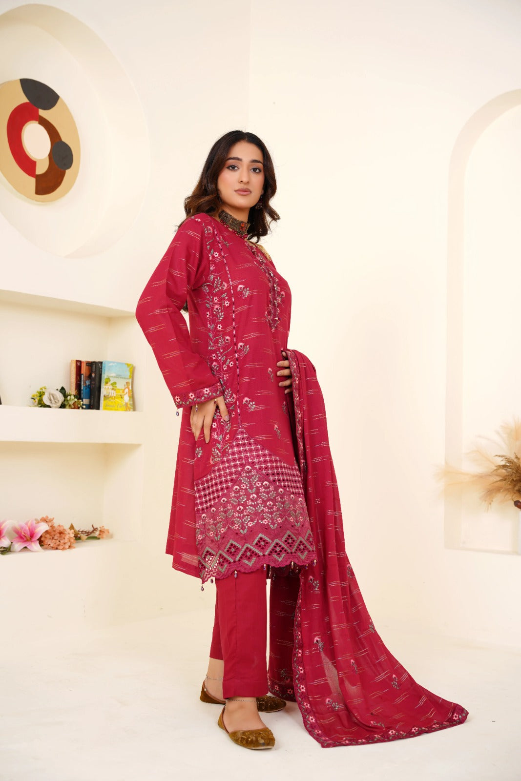 Meharbano By Anaya Noor Cambric Jacquard Emb 3PC