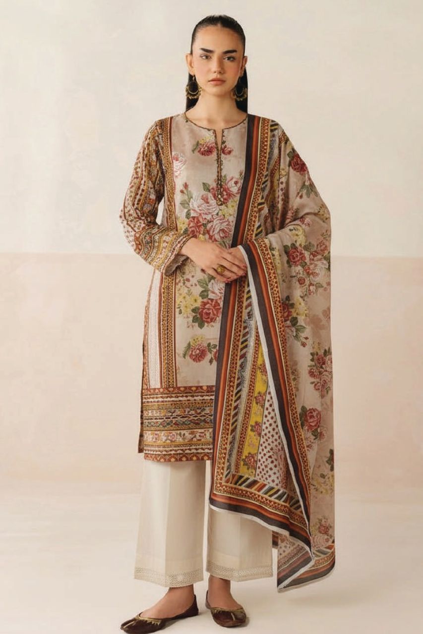 Baroque Digital Printed Lawn 3PC