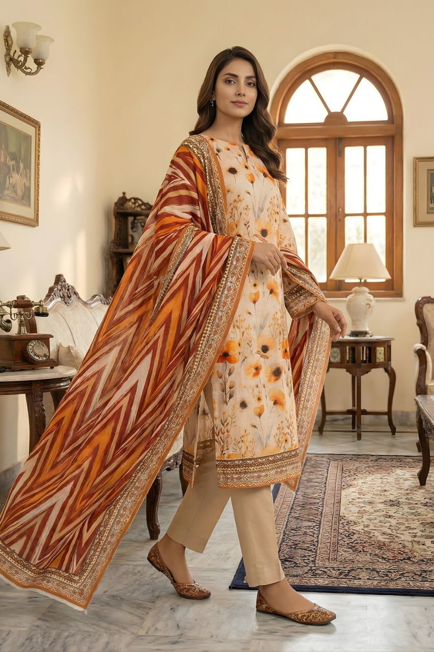 Arfa By Marooj Chamki Printed Lawn 3PC