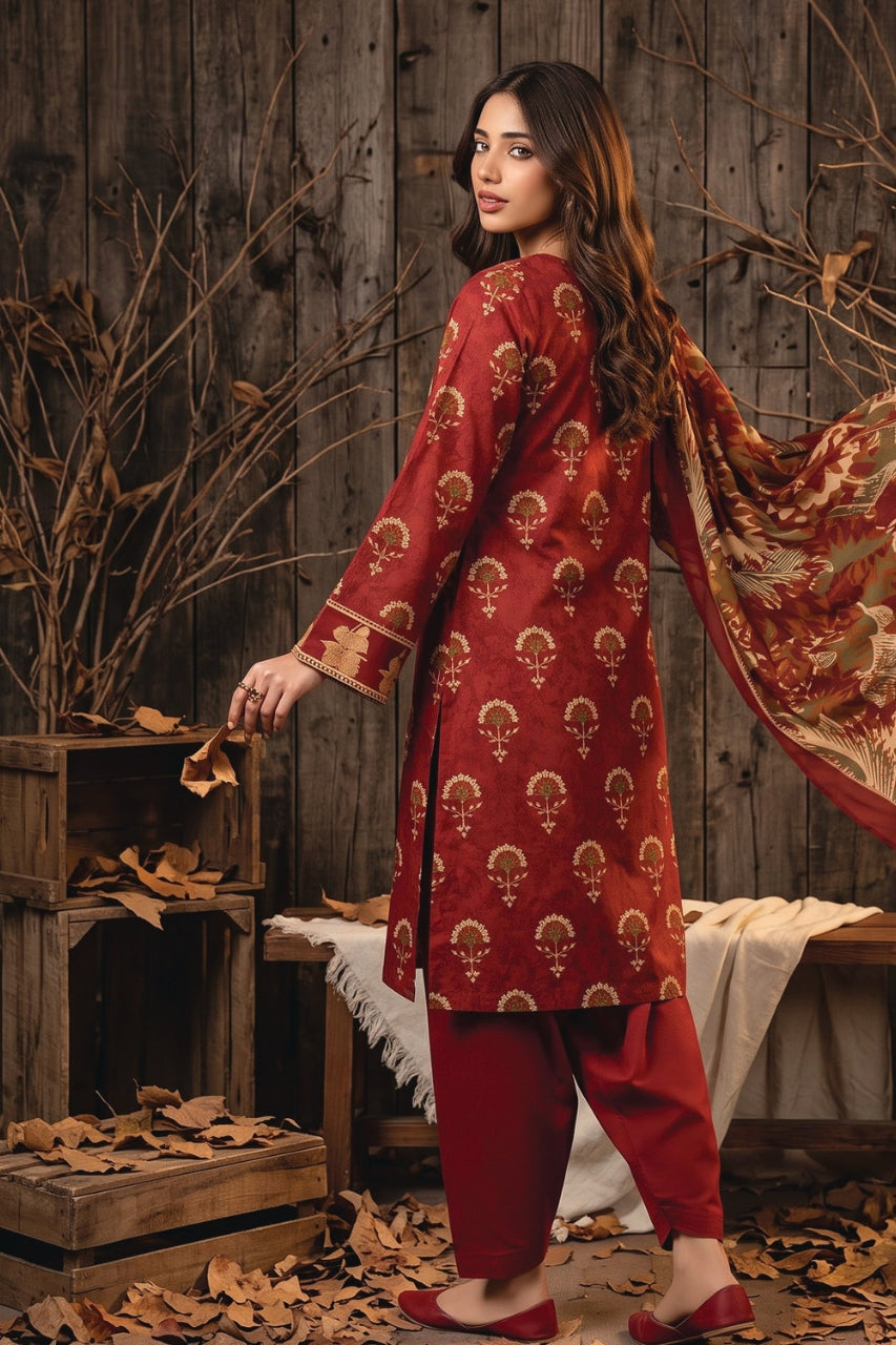 Zesh Digital Printed Linen Viscose 3PC