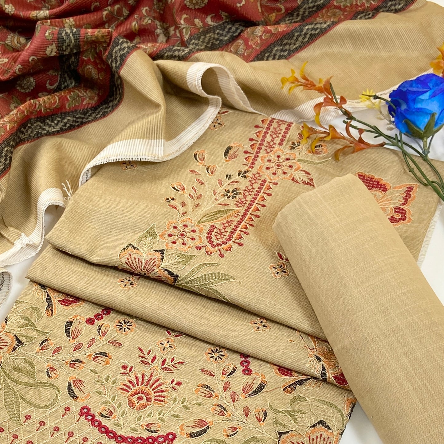 Anaya Noor Winter 2026 Plain Emb Khaddar 3PC