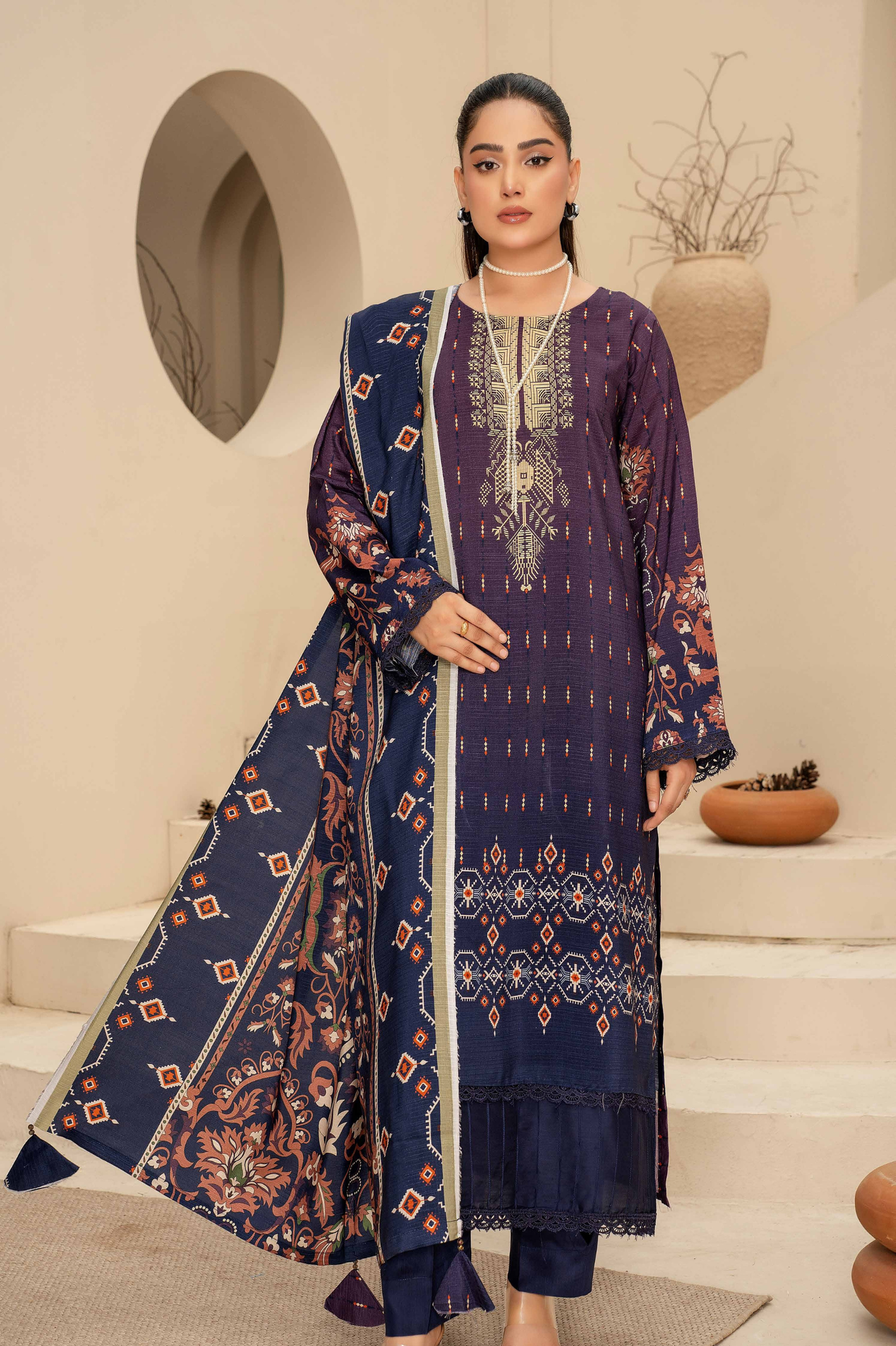 Esha Eshal by Bin Ilyas Premium Printed Viscose 3PC