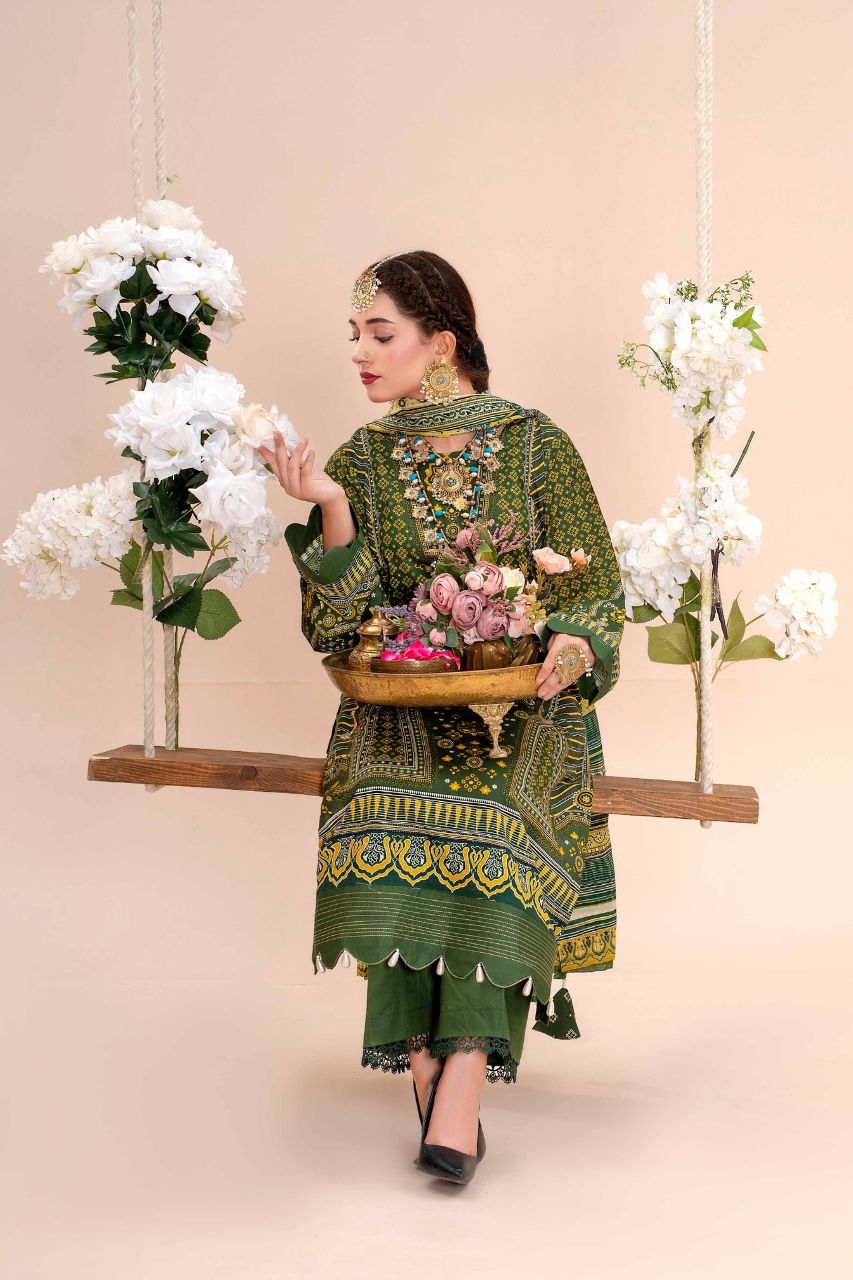 Ajrak By Premium Digital Printed Lawn 3PC