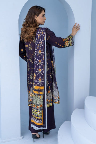 Mojo Berry By Marooj Printed Bana Dora Lawn 3PC