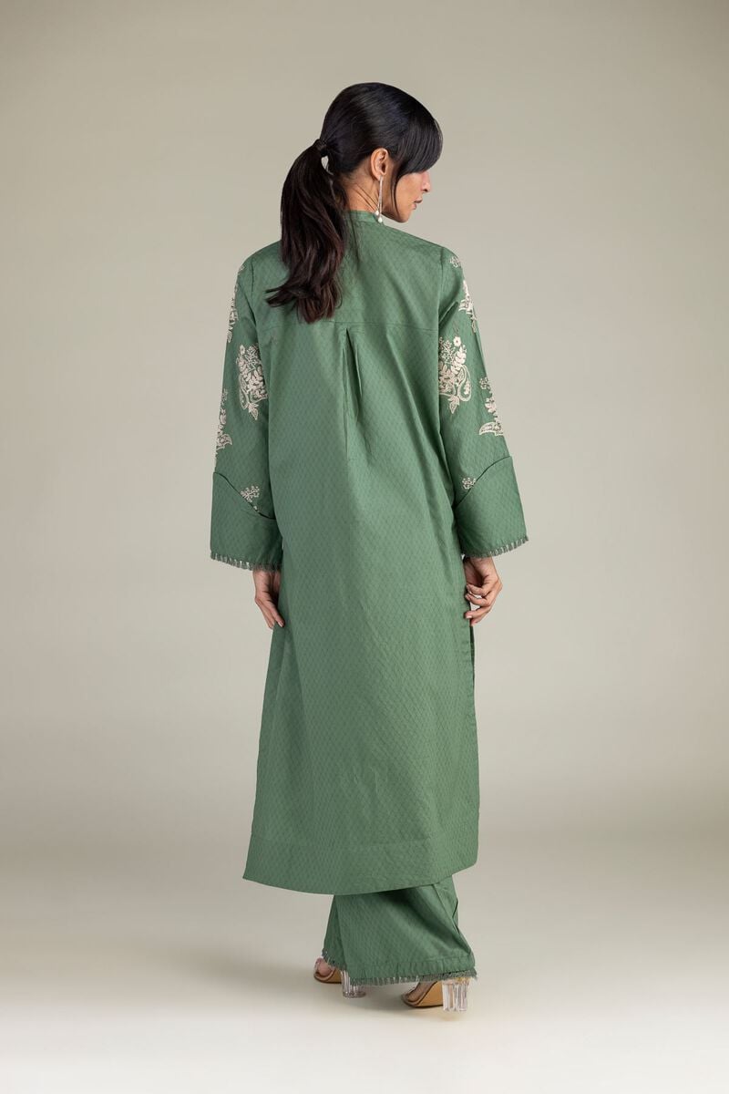Khaadi Plain Embroidered Stitched Lawn 3PC