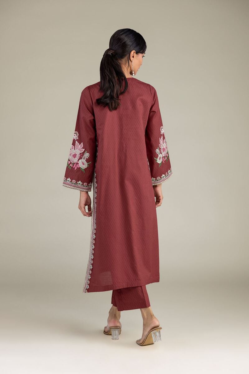 Khaadi Plain Embroidered Stitched Lawn 3PC