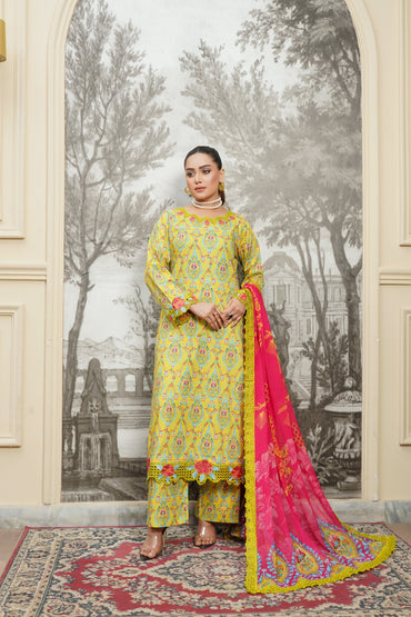 Moco By Anaya Noor Emb & Digital Printed Lawn 3PC