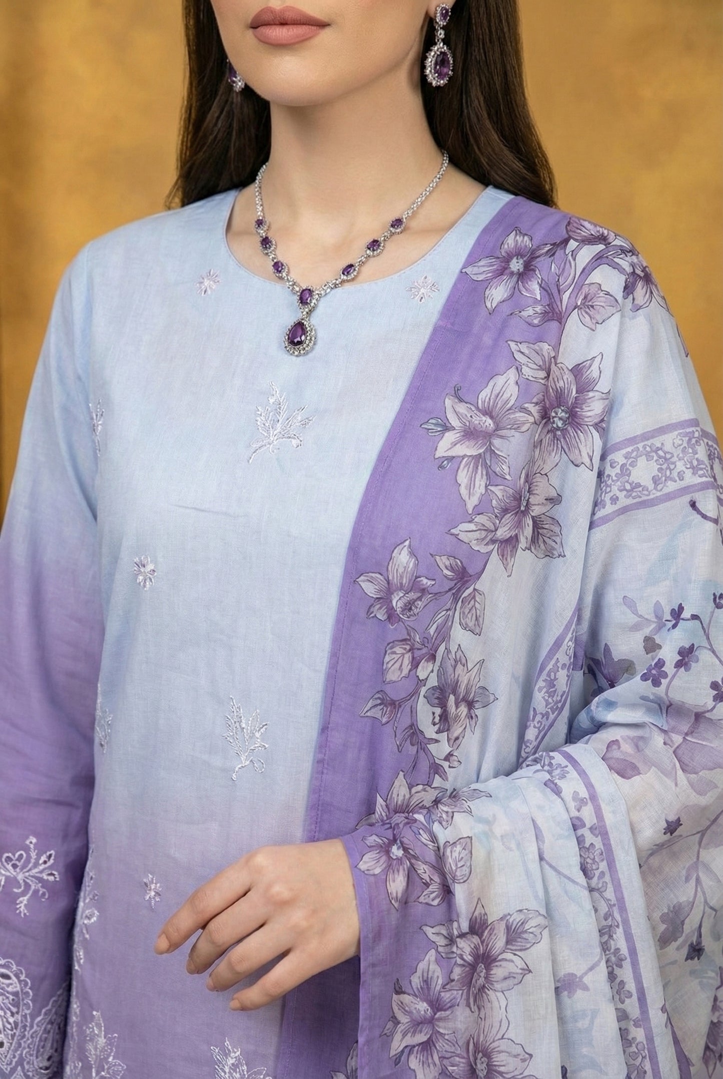 Noori By Anaya Noor Luxury Embroidered Lawn 3PC