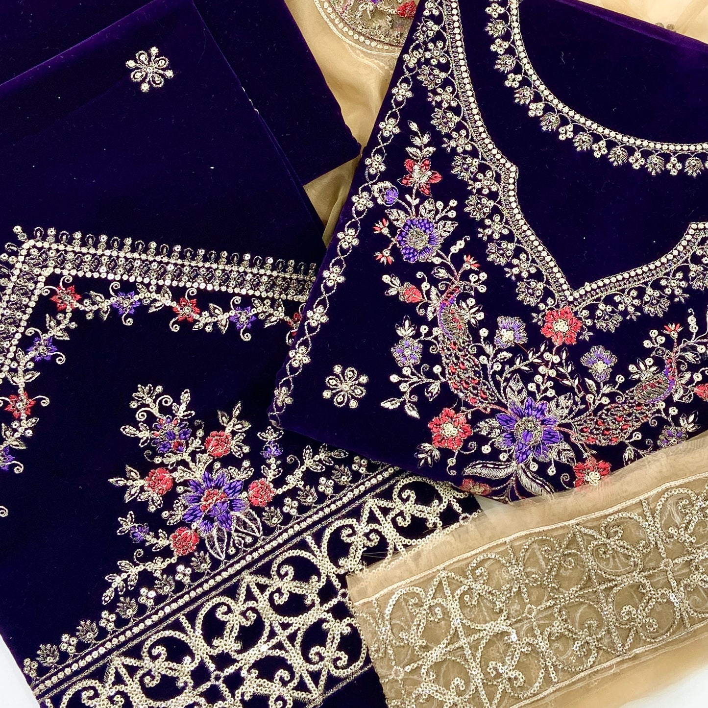 Maria B Sweet Velvet Embroidered 3PC