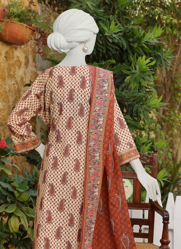 Almeerah Digital Printed Stripe Dora 3PC