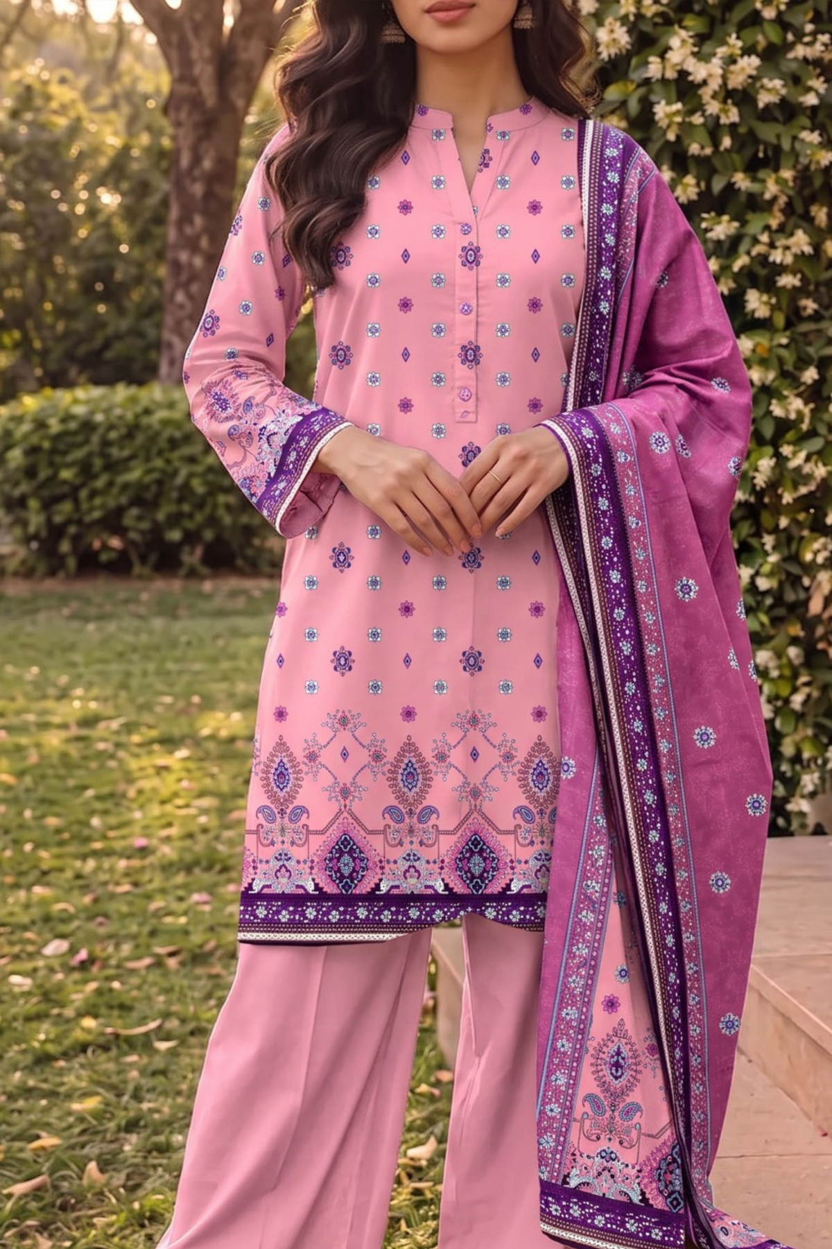 Saya Premium Printed Linen 3PC